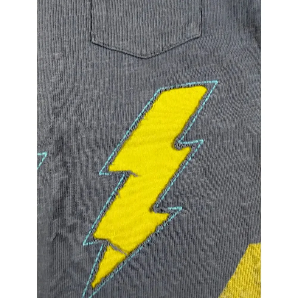 Mini Boden Lightning Bolt Graphic Pocket T-Shirt Size 6-7 year